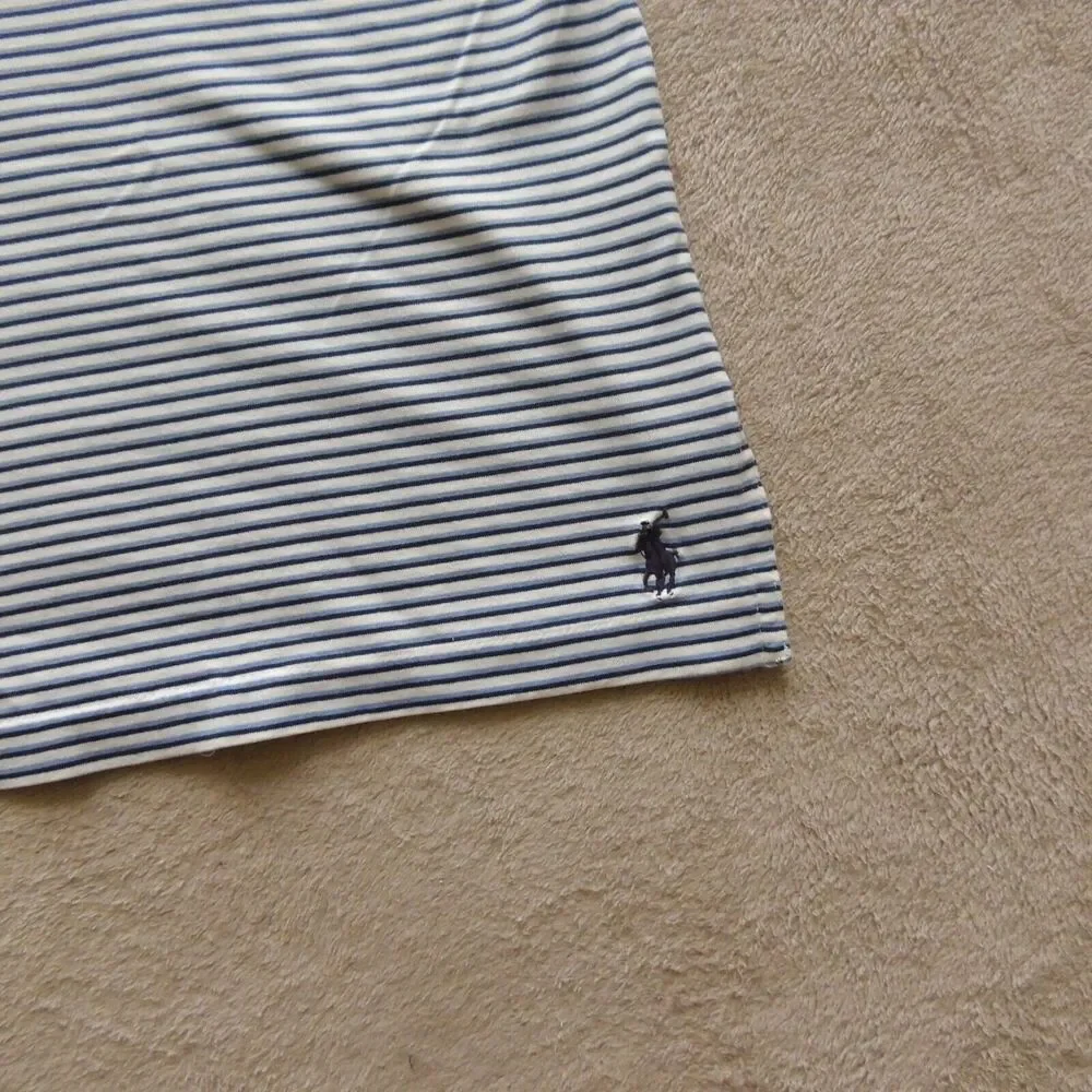 Ralph Lauren Polo Golf men's Short Sleeves Polo Shirt Blue Striped Sz L